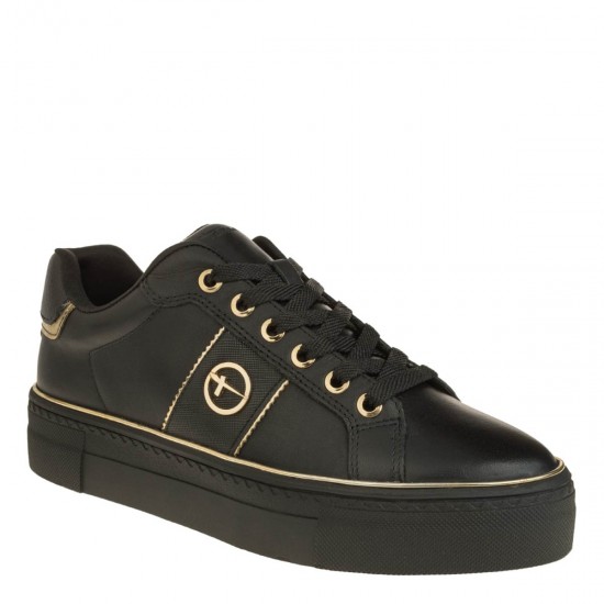 2000597901 Γυναικείο αθλητικό tamaris sneakers δετό μαύρο/χρυσό