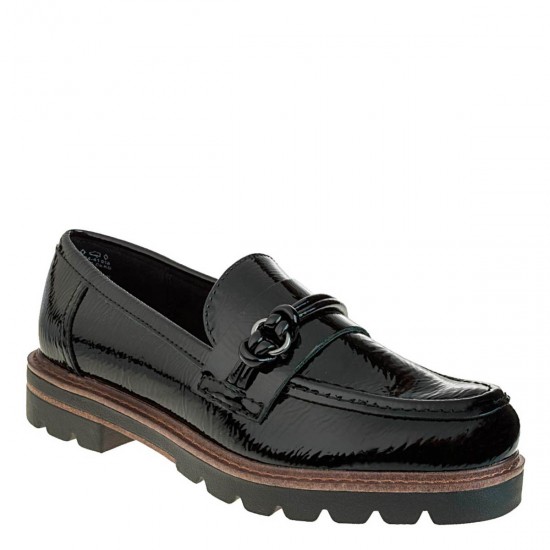 2000598001 Γυναικείο μοκασίνι marco tozzi chunky loafer λουστρίνι μαύρο