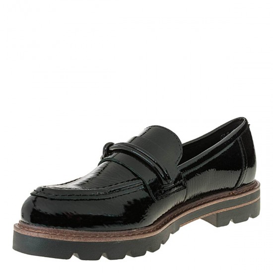 2000598001 Γυναικείο μοκασίνι marco tozzi chunky loafer λουστρίνι μαύρο