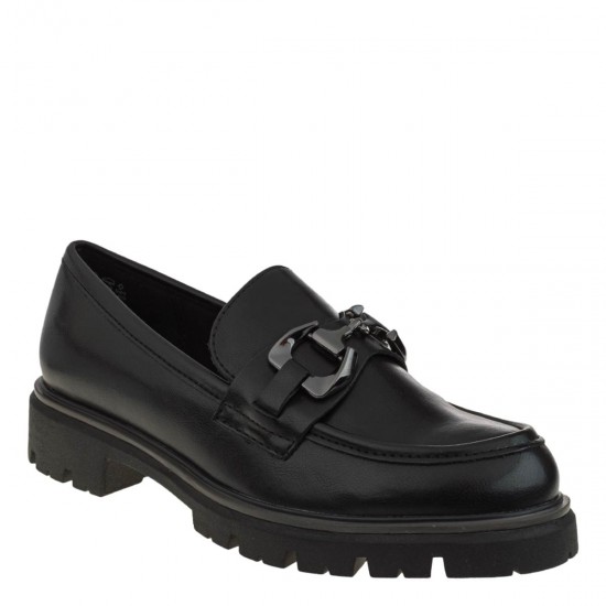 2000599201 Γυναικείο marco tozzi loafers mocassins χωστό λουστρίνι μαύρο