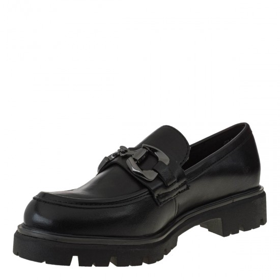 2000599201 Γυναικείο marco tozzi loafers mocassins χωστό λουστρίνι μαύρο