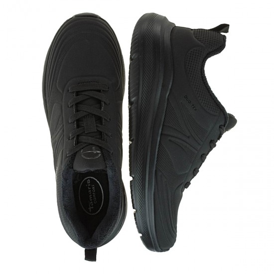 2000599601 Γυναικείο αθλητικό tamaris comfort sneakers lait sola δετό μαύρο/μαύρο