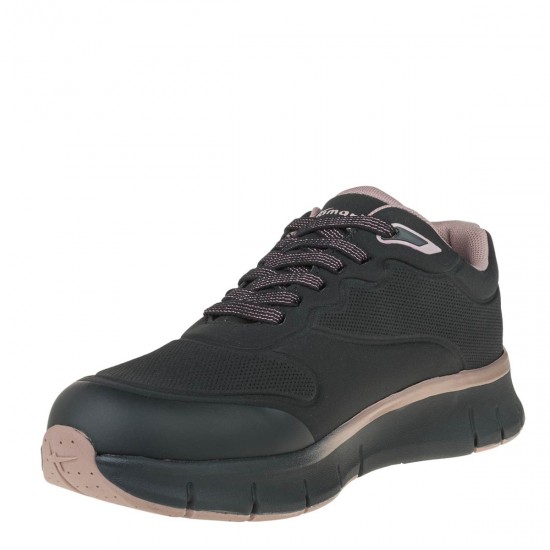 2000599901 Γυναικείο αθλητικό tamaris sneakers lait sola δετό μαύρο/σομόν