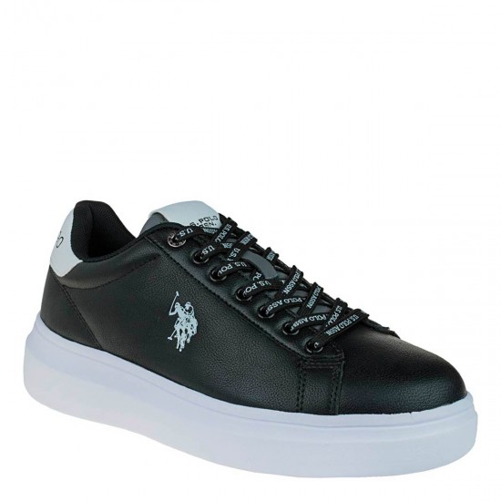 2000600901 Ανδρικό αθλητικό us polo assn sneakers δετό μαύρο/λευκό