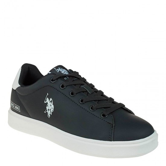 2000601101 Ανδρικό αθλητικό us polo assn sneakers δετό μαύρο/λευκό