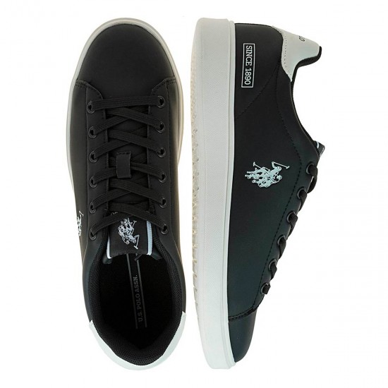 2000601101 Ανδρικό αθλητικό us polo assn sneakers δετό μαύρο/λευκό