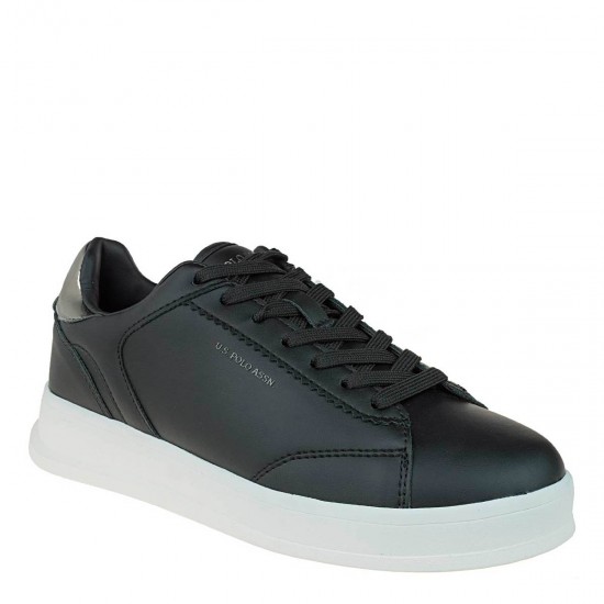 2000601701 Γυναικείο αθλητικό us polo assn sneakers δετό μαύρο/λευκό/ατσαλί