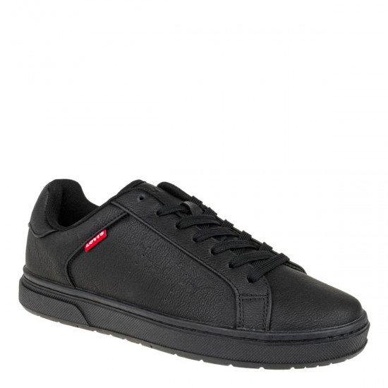2000605801 Ανδρικό αθλητικό levis sneakers δετό μαύρο/μαύρο