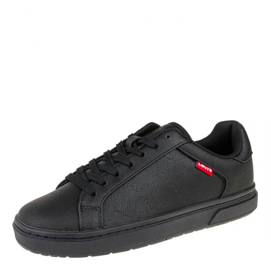 2000605801 Ανδρικό αθλητικό levis sneakers δετό μαύρο/μαύρο