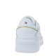 2000606701 Γυναικείο αθλητικό tommy hilfiger sneakers δετό λευκό/χρυσό