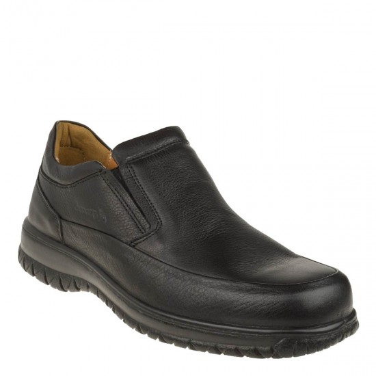 2000608801 Ανδρικό παντοφλέ boxer comfort cazual δέρμα μαύρο