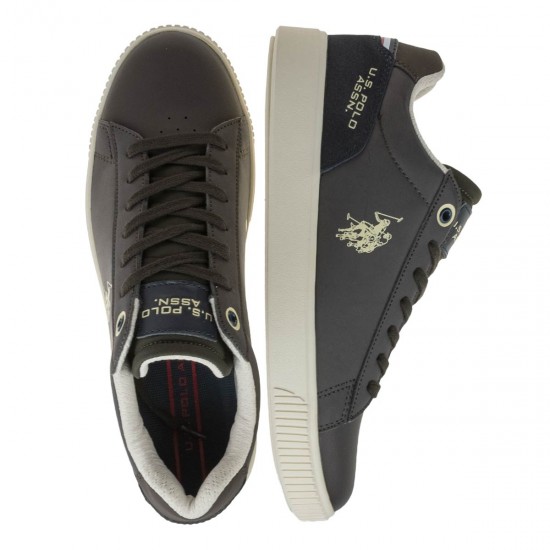 2000613401 Ανδρικό αθλητικό us polo assn sneakers δετό καφέ