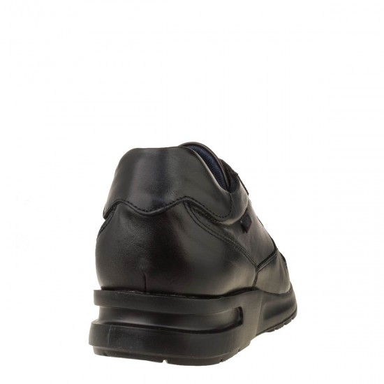 2000618505 Ανδρκό αθλητικό callagHan sneakers δετό δέρμα μαύρο