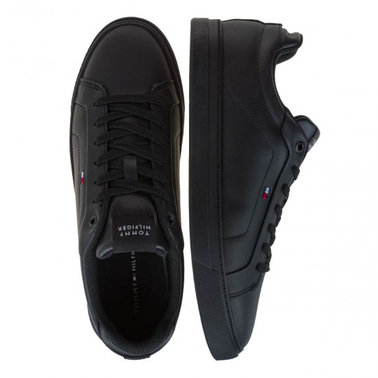 2000626301 Ανδρικό αθλητικό tommy hilfiger sneakers δετό μαύρο/μαύρο