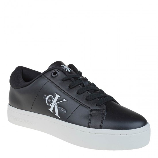 2000626601 Γυναικείο αθλητικό calvin klein jeans sneakers δετό μαύρο/λευκό
