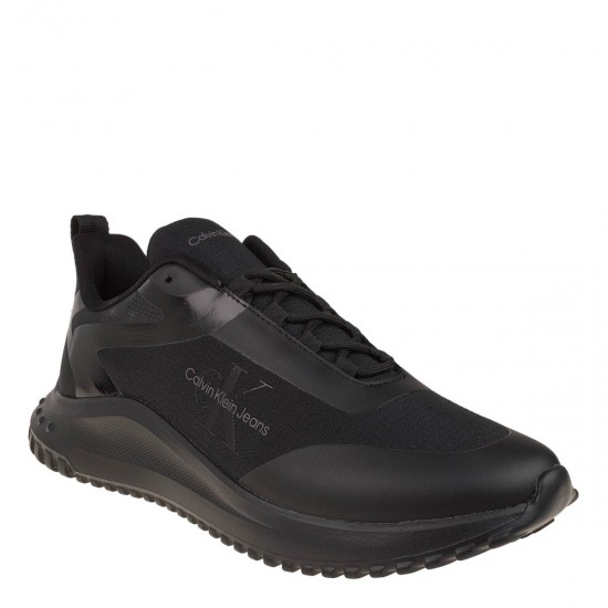 2000626702 Ανδρικό αθλητικό calvin klein jeans sneakers υφασμα δετό μαύρο/μαύρο