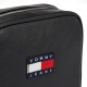 2000627201 Ανδρικό τσαντάκι χιαστή μικρό tommy hilfiger jeans reporter μαύρο/μπέζ