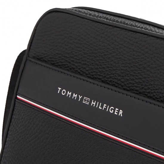 2000627901Ανδρικό τσαντάκι μικρό ώμου tommy hilfiger reporter μαύρο