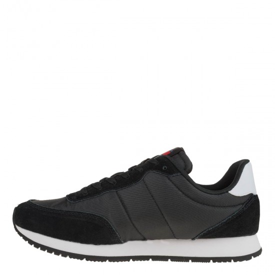 2000630802 Ανδρικό αθλητικό tommy hilfiger jeans sneakers ύφασμα μαύρο