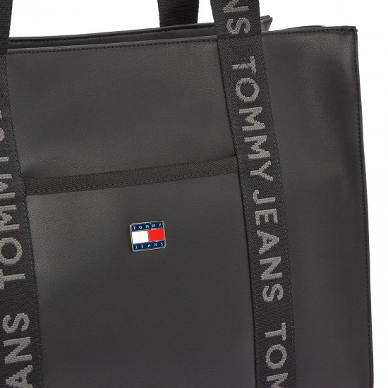 2000632401 Γυναικεία τσάντα tommy hilfiger jeans τετράγωνη μαύρη
