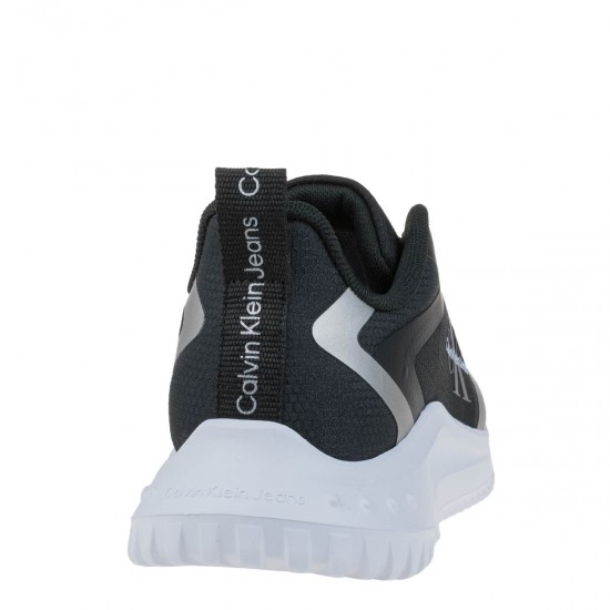 2000634104 Γυναικείο αθλητικό calvin kiein jeans sneakers δετό μαύρο/ασημί
