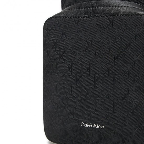 2000635201 Ανδρικό τσαντάκι ωμου calvin klein reporter monograma μαύρο