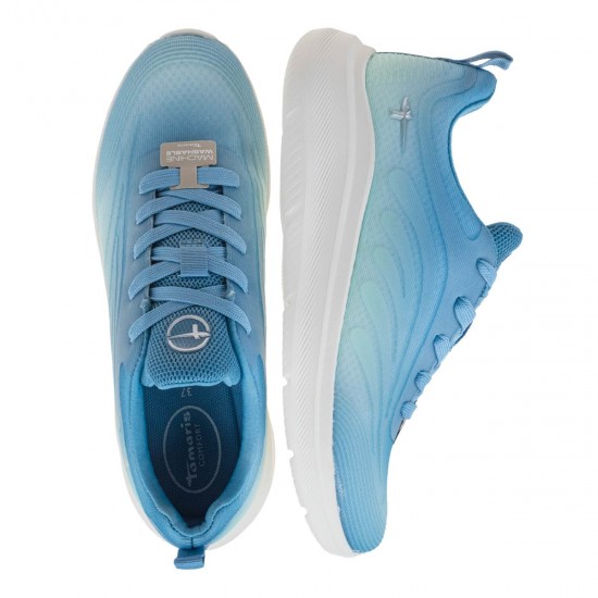 2000637606  Γυναικείο αθλητικό tamaris comfort sneakers lait δετό σιέλ