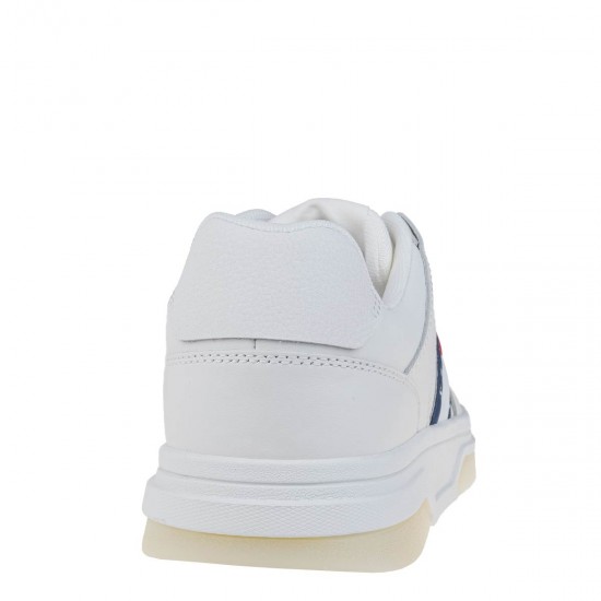 2000638401 Ανδρικό αθλητικό tommy hilfiger jeans sneakers δετό εκρού