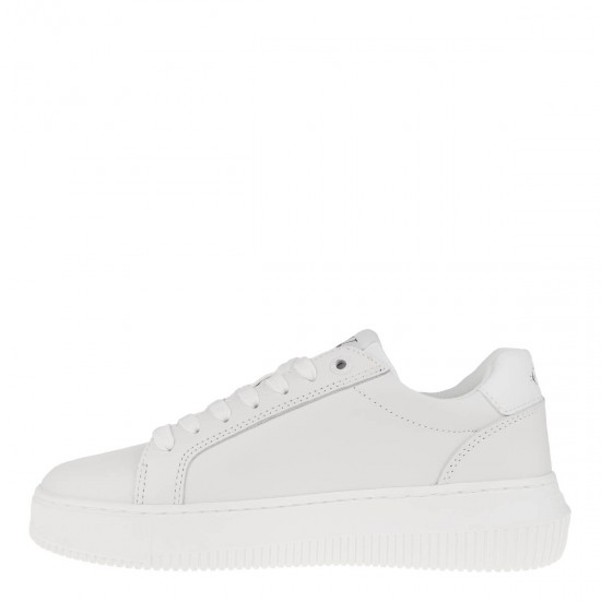 2000639003 Γυναικείο αθλητικό calvin klein jeans sneakers ck δετό λευκό/λευκό