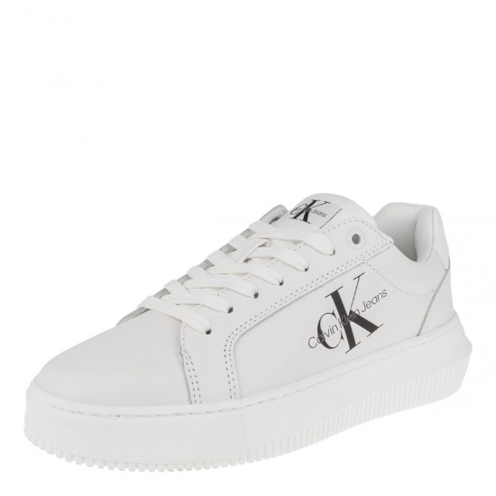 2000639003 Γυναικείο αθλητικό calvin klein jeans sneakers ck δετό λευκό/λευκό
