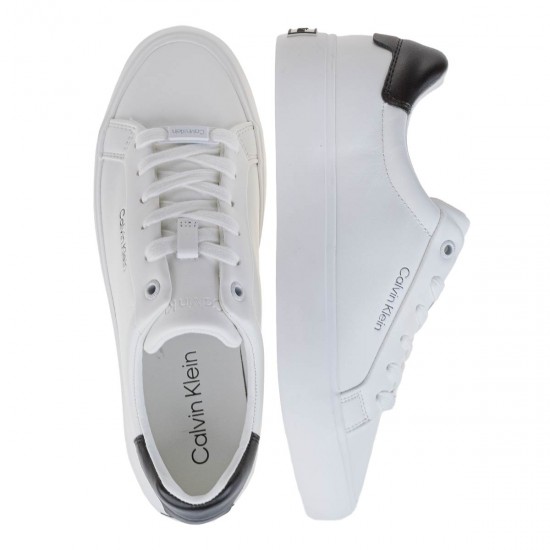 2000639102 Γυναικείο αθλητικό calvin klein sneakers δετό λευκό/μαύρο