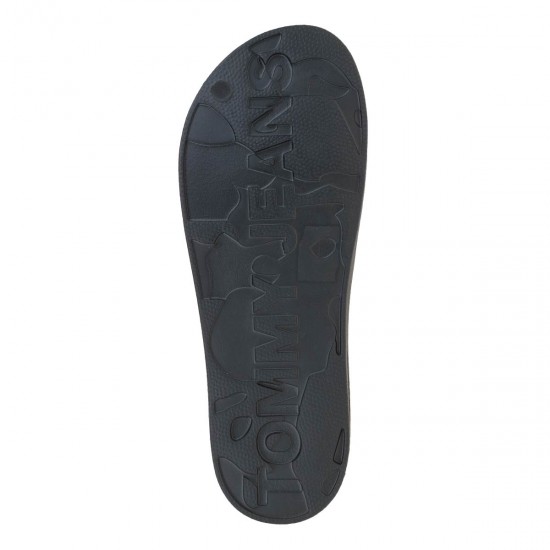 2000639301 Ανδρική σαγιονάρα tommy hilfiger jeans slide φάσα λάστιχο μαύρο