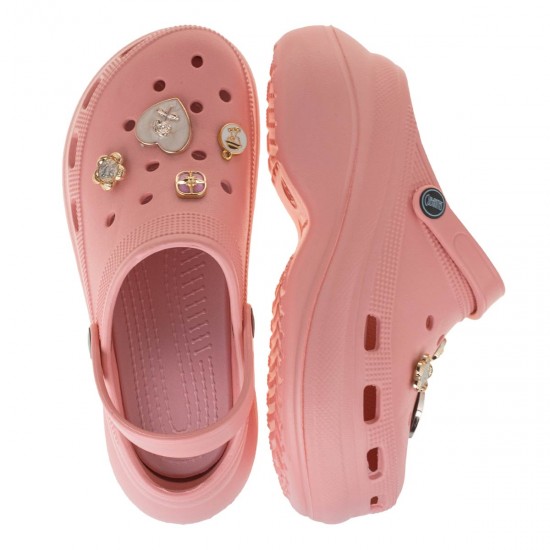 2000639603 Γυναικεία παντόφλα  flatform cubanitas καουτσούκ ρόζ(κοραλί)