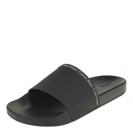 2000643101 Ανδρική σαγιονάρα φάσα calvin klein slide λάστιχο ck μαύρο