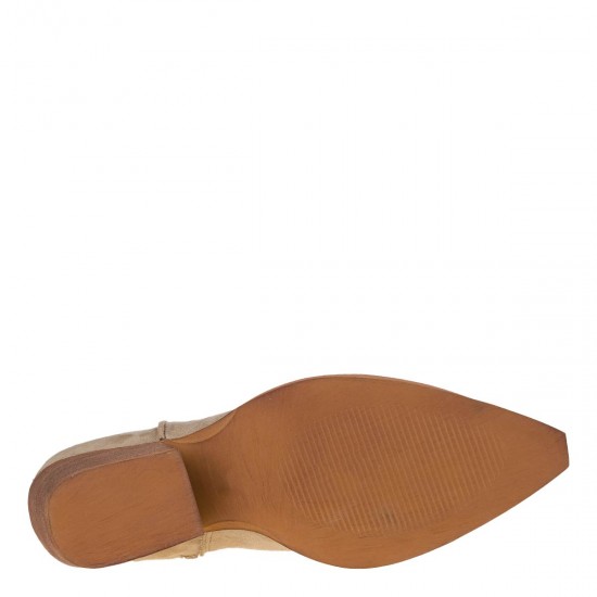 2000645001 Γυναικεία cowboy boots eco nabuk πλεκτή πούρο/μπέζ