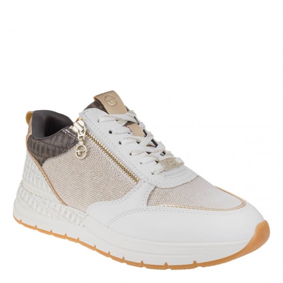 2000645502 Γυναικείο αθλητικό tamaris sneakers δετό μπέζ/καφέ