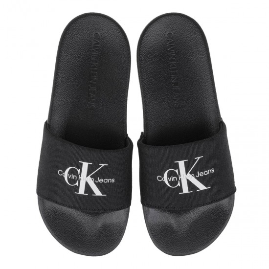 2000647001 Γυναικεία σαγιονάρα φάσα calvin klein jeans slide πανί μαύρη