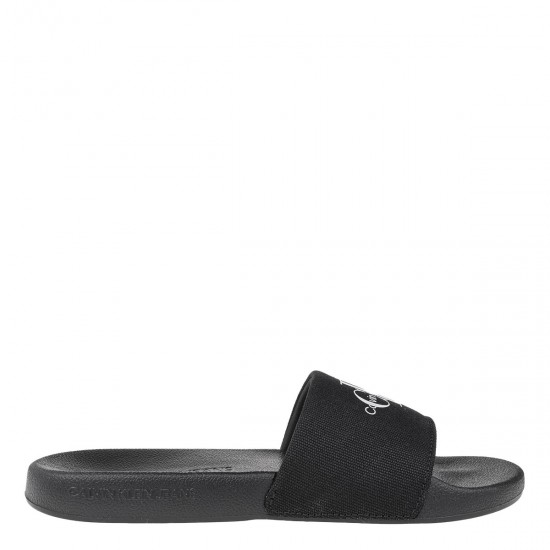 2000647001 Γυναικεία σαγιονάρα φάσα calvin klein jeans slide πανί μαύρη