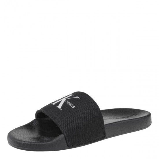 2000647001 Γυναικεία σαγιονάρα φάσα calvin klein jeans slide πανί μαύρη