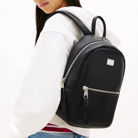 2000647201 Γυναικεία τσάντα tommy hilfiger jeans πλάτης μαύρη
