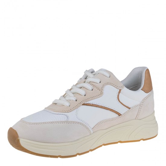 2000648901 Ανδρικό αθλητικό tamaris men sneakers δετό λευκό/ταμπά