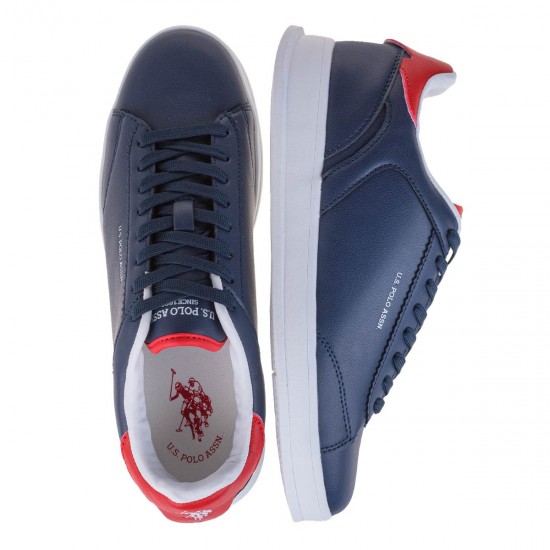 2000649201 Ανδρικό αθλητικό us polo assn sneakers δετό μπλέ/κόκκινο/λευκό