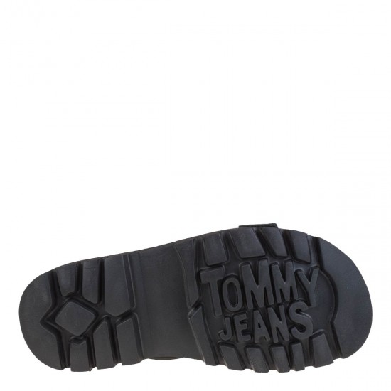 2000650001 Γυναικεία παντόφλα tommy hilfiger jeans δίπατη τοκάδες μαύρη