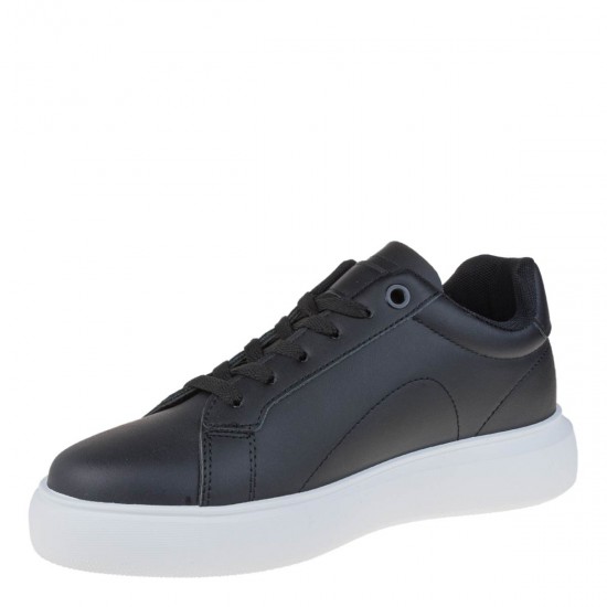 2000651101 Ανδρικό αθλητκό sneakers lait σόλα δετό μαύρο/λευκό
