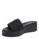 2000651901 Γυναικείο τσόκαρο μεσαίο flatform δίπατο πλεκτό μαύρο