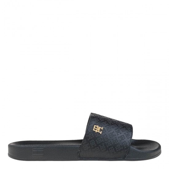 2000653001 Γυναικεία σαγιονάρα φάσα tommy hilfiger slide λάστιχο μαύρη
