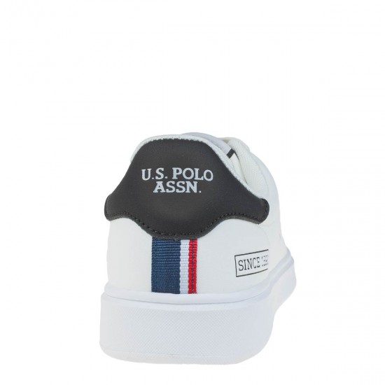 2000653201 Ανδρικό αθλητικό u.s.polo assn sneakers δετό λευκό/μαύρο