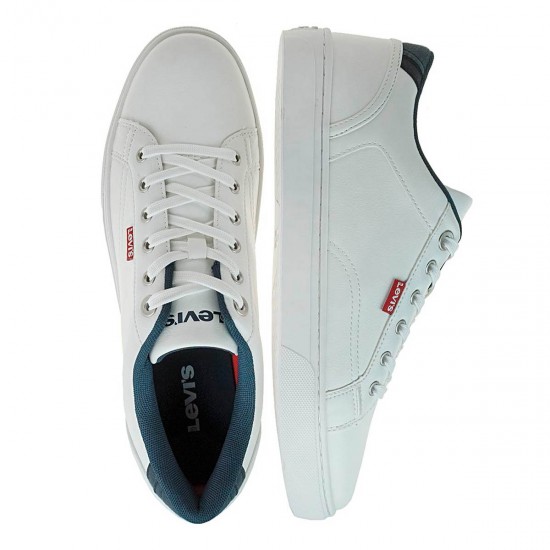 2000651402 Ανδρικό αθλητικό levis sneakers δετό λευκό/μπλέ