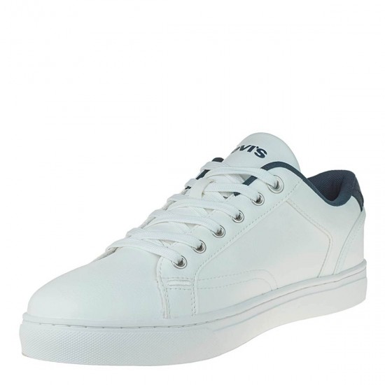 2000651402 Ανδρικό αθλητικό levis sneakers δετό λευκό/μπλέ
