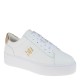 2000658701 Γυναικείο αθλητικό δίπατο tommy hilfiger sneakers δετό λευκό/πλατίνα